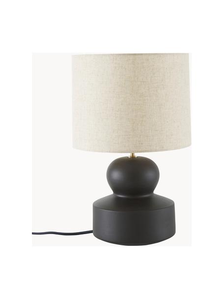 Lampa stołowa z ceramiki Georgina, Beżowy, czarny, Ø 33 x W 52 cm