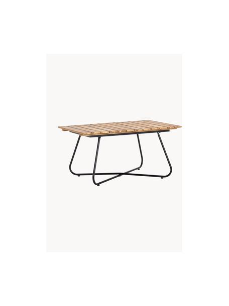 Mesa de centro para exterior de madera de acacia Hampton, Tablero: madera de acacia, Estructura: metal recubierto, Marrón claro, negro, An 90 x F 60 cm