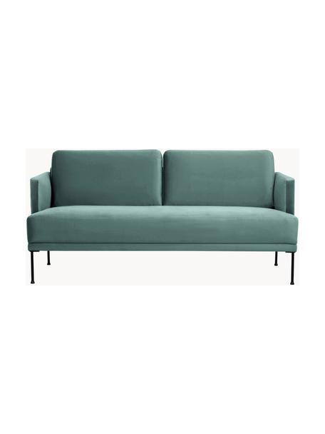 Samt-Sofa Fluente (2-Sitzer), Bezug: Samt (Hochwertiger Polyes, Gestell: Massives Kiefernholz, FSC, Füße: Metall, pulverbeschichtet, Samt Petrol, B 166 x T 85 cm