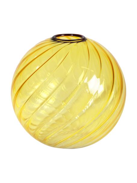 Wazon ze szkła Spiral, Szkło, Żółty, Ø 13 x W 13 cm