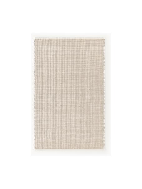 Handgeweven wollen vloerkleed Amaro, Onderzijde: 100% katoen Het in dit pr, Lichtbeige, B 80 x L 150 cm (maat XS)