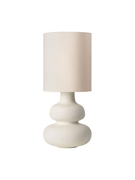 Lámpara de mesa grande de cerámica Dandie, Pantalla: tela, Cable: plástico, Beige, Ø 26 x Al 61 cm