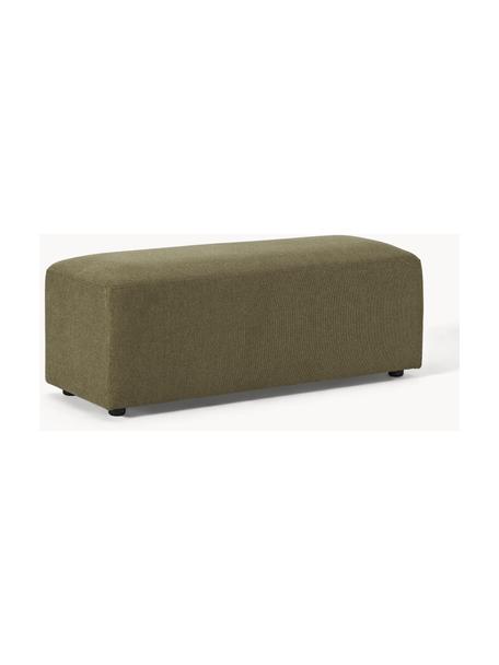 XL poef Melva, Bekleding: 100% polyester Met 115.00, Frame: massief grenen- en sparre, Poten: kunststof, Geweven stof donkergroen, B 116 x D 42 cm