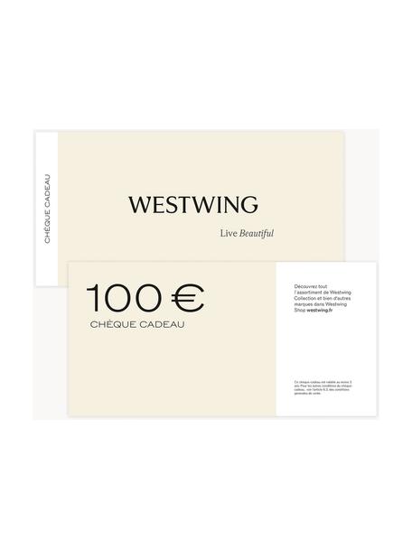 Chèque cadeau, Chèque cadeau sur papier élégant, enveloppe de haute qualité, Blanc crème, noir, 100