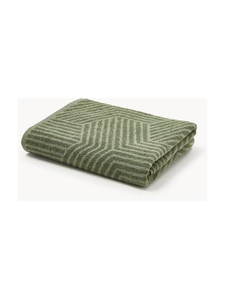 Ręcznik z bawełny Fatu, różne rozmiary, Odcienie oliwkowego zielonego, Ręcznik kąpielowy, S 100 x D 150 cm