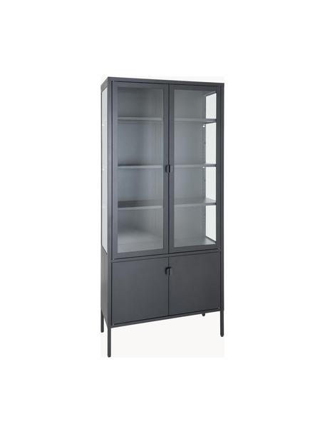 Witryna Brisbane, Stelaż: stal malowana proszkowo, Czarny, S 80 x W 180 cm