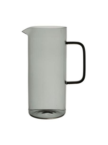 Krug Dilacia in Grau aus Glas mit schwarzem Griff, Borosilikatglas, Grau, transparent, 1 L