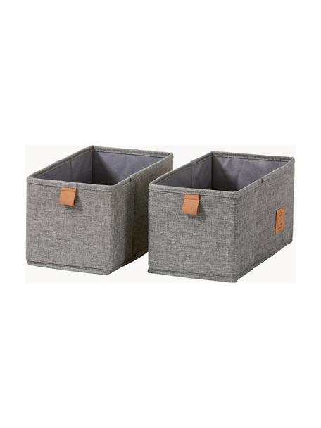 Cajas Premium, 2 uds., Gris oscuro, marrón, An 15 x F 30 cm