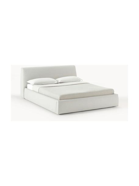 Letto matrimoniale 160x200 cm in tessuto beige con contenitore