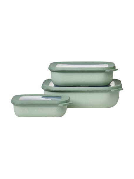 Opbergpotten Cirqula, set van 3, Polypropyleen (PP), Thermoplastische Elastomeren (TPE), BPA-vrij, Saliegroen, Set met verschillende formaten