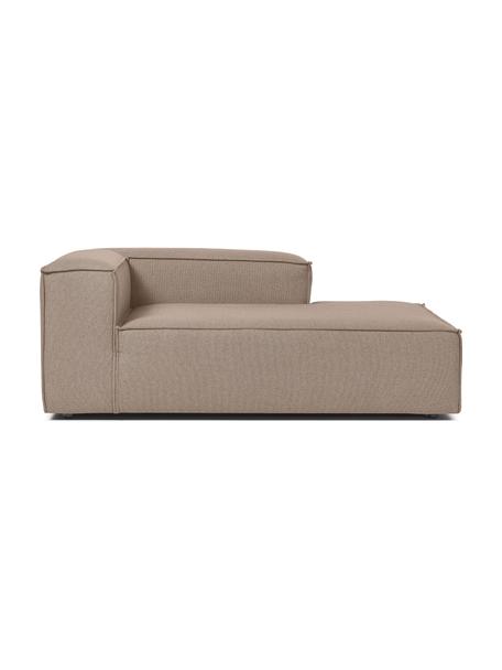 Chaise longue hoekmodule Lennon, Bekleding: 100% polyester Met 115.00, Frame: massief grenenhout, FSC-g, Poten: kunststof, Geweven stof bruin, B 119 x D 180 cm, hoekdeel links