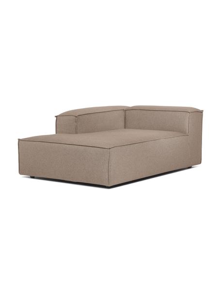 Chaise longue hoekmodule Lennon, Bekleding: 100% polyester Met 115.00, Frame: massief grenenhout, FSC-g, Poten: kunststof, Geweven stof bruin, B 119 x D 180 cm, hoekdeel links