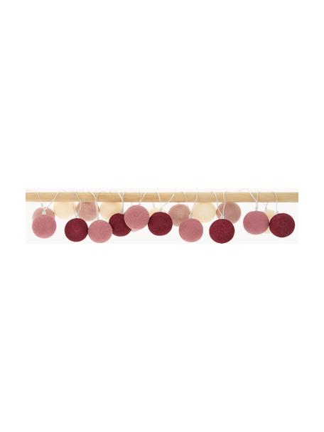 Guirlande lumineuse LED Colorain, 378 cm, Blanc crème, rose, rouge, long. 378 cm, 20 lampions