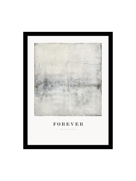 Ingelijste digitale print Forever, Lijst: eikenhout, Wit, zwart, grijstinten, B 30 x H 40 cm