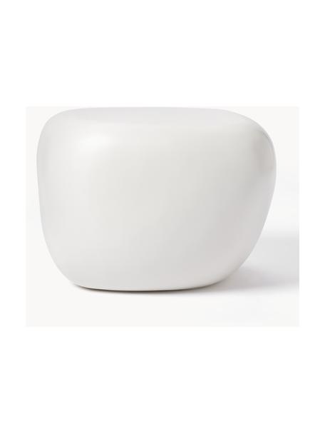 Table d'appoint de forme organique Pietra, Plastique en fibre de verre, laqué, Blanc, mat, larg. 44 x haut. 38 cm