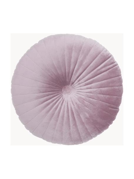 Rundes glänzendes Samt-Kissen Monet in Altrosa, Bezug: 100% Polyestersamt, Lavendel, Ø 40 cm