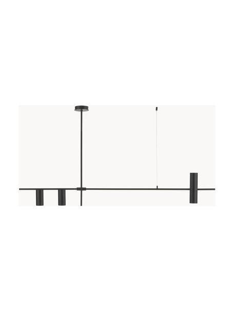 Grote hanglamp Cassandra, Lampenkap: gepoedercoat metaal, Zwart, B 143 x H 73 cm