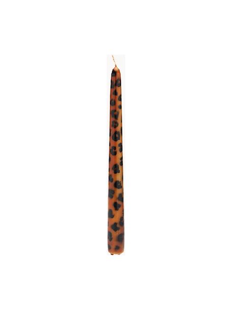 Chandelles artisanales Leopard, 2 pièces, Paraffine, Brun clair, noir, Ø 2 x haut. 25 cm