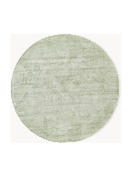 Tapis rond en viscose tissé main Jane, Vert sauge, Ø 200 cm (taille L)