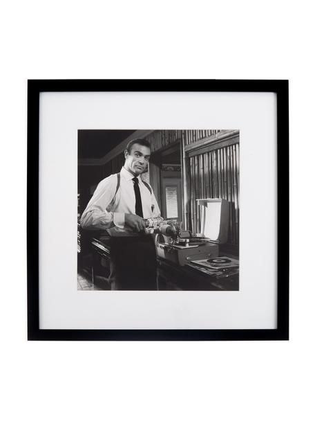 Impression numérique encadrée Connery, Noir, blanc, larg. 40 x haut. 40 cm