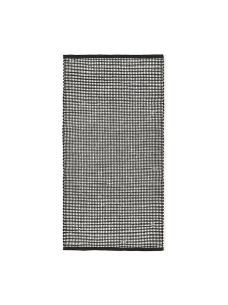 Ručne tkaný vlnený koberec Amaro, Čierna, krémovobiela, Š 80 x D 150 cm (veľkosť XS)