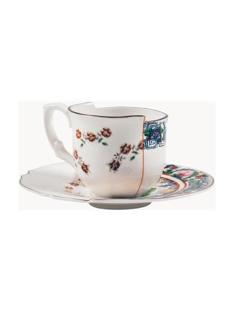 Sada ručně vyrobených šálků s podšálky Hybrid Tamara, 4 díly, Porcelán, Více barev, Ø 7 cm, V 6 cm