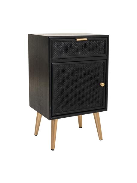Table de chevet rustique Cayetana, Noir, larg. 42 x haut. 71 cm