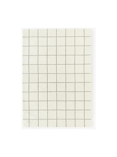 Ručne tuftovaný vlnený koberec Kallie, Lomená biela, hnedosivá, Š 80 x D 150 cm (veľkosť XS)