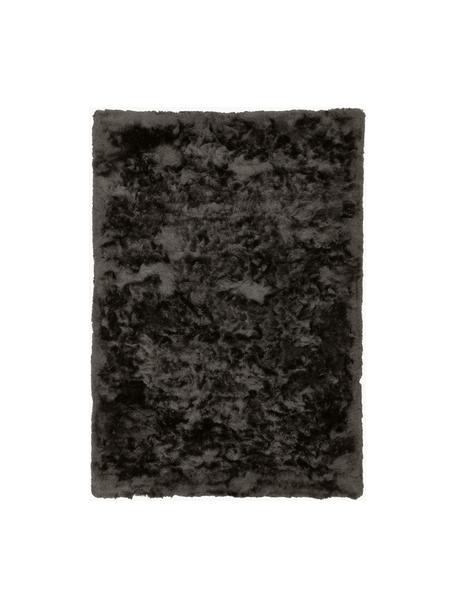 Alfombra de pelo largo brillante Jimmy, Parte superior: 100% poliéster, Reverso: 100% algodón El material , Gris antracita, An 80 x L 150 cm (Tamaño XS)