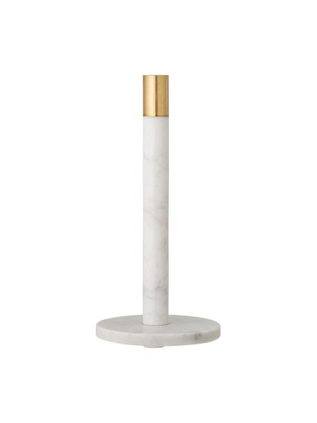 Mramorový stojan na papierové utierky Emira, Mramorová biela, odtiene zlatej, Ø 15 cm