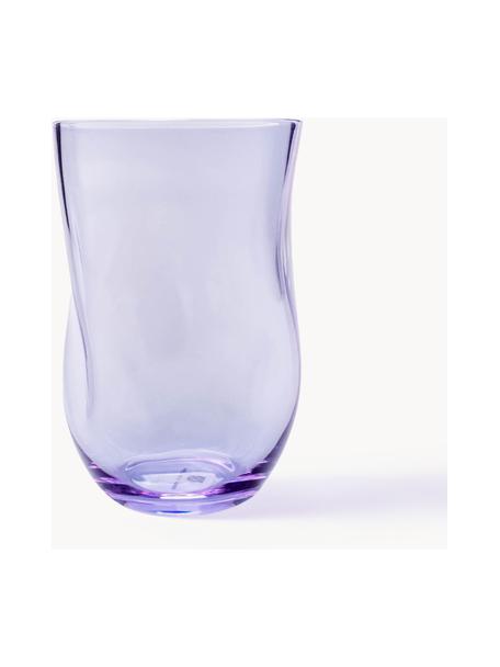 Set de vasos con forma orgánica Squeeze, 6 uds., Vidrio, Lila, Ø 7 x Al 10 cm, 250 ml