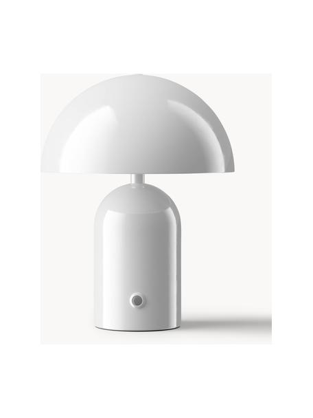 Kleine mobiele LED tafellamp Walter, Lamp: gepoedercoat metaal, Wit, Ø 19 x H 25 cm