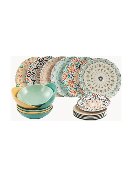 Sada porcelánového nádobí Sharm, pro 6 osob (18 dílů), Porcelán, Více barev, Pro 6 osob (18 dílů)