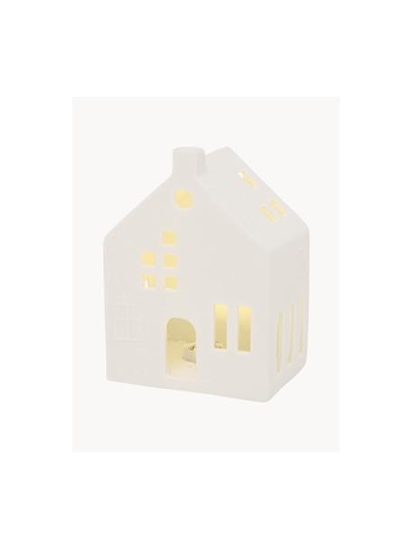 Maison lumineuse LED en porcelaine Hygga, haut. 14 cm, Porcelaine, Blanc, larg. 10 x haut. 14 cm