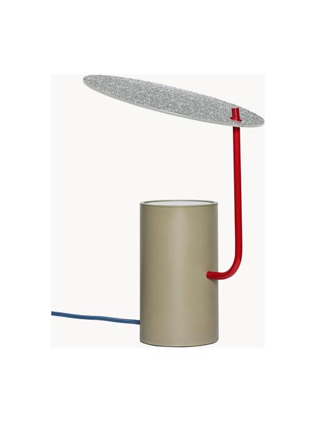 Malá stolová lampa so skleneným tienidlom Disc, Kaki, priehľadná, Ø 24 x V 35 cm