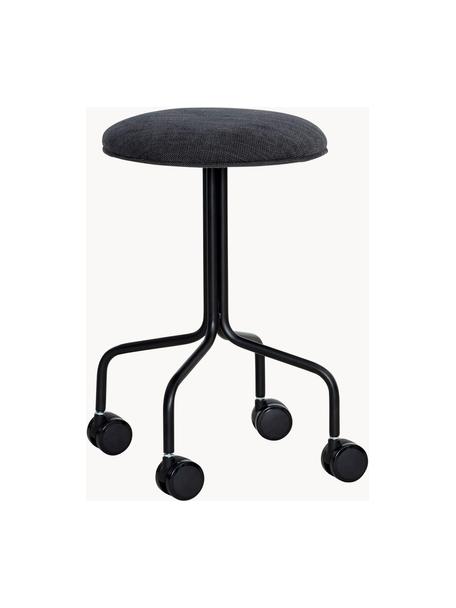 Bürohocker Architect, Bezug: 100 % Polyester, Beine: Metall, beschichtet, Schwarz, Ø 44 x H 53 cm