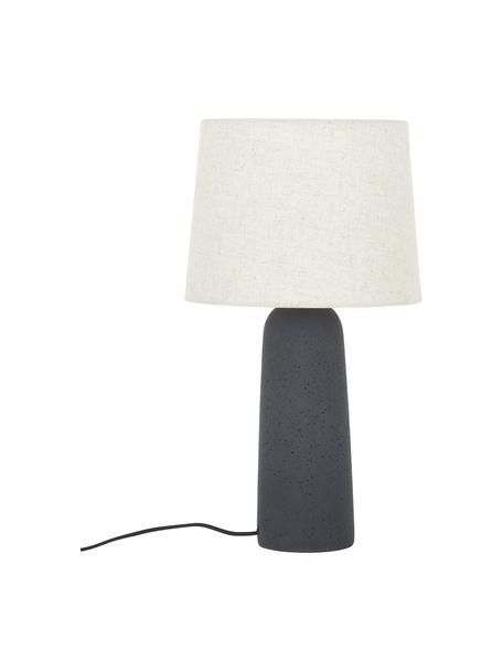 Lampa stołowa z betonową podstawą Kaya, Klosz: beżowy Podstawa lampy: ciemny szary Kabel: czarny, Ø 29 x W 52 cm