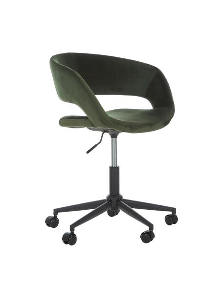 Fauteuil de bureau en velours Grace, Velours vert forêt, larg. 56 x prof. 54 cm