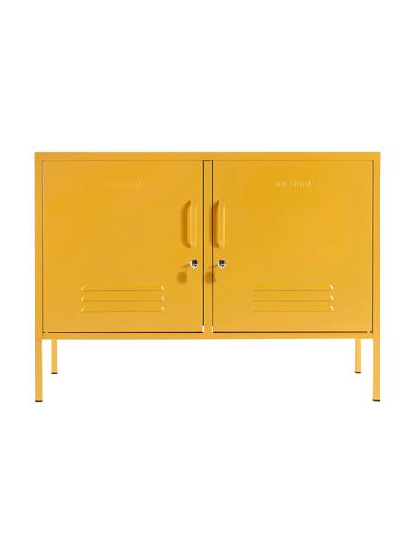 Aparador de metal Mustard, Acero con pintura en polvo, Amarillo mostaza, An 100 x Al 72 cm