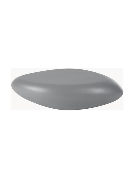 Tavolino da salotto ovale a forma di pietra Pietra, Plastica in fibra di vetro laccata, Grigio, Larg. 116 x Alt. 28 cm
