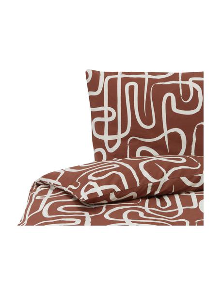 Perkálová posteľná bielizeň z organickej bavlny Malu, Hrdzavočervená, 135 x 200 cm + 1 vankúš 80 x 80 cm