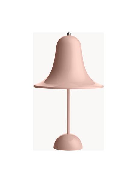 Kleine mobile LED-Tischlampe Pantop, Design Verner Panton, Kunststoff, Altrosa, glänzend, Ø 18 x H 30 cm