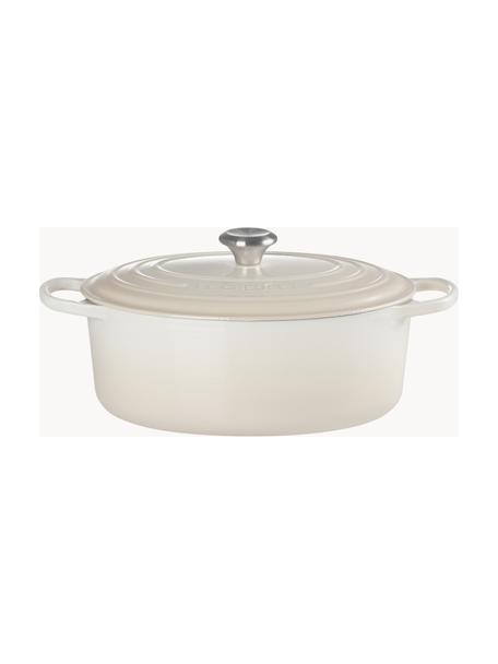 Ovale braadpan Signature Collection uit gietijzer, Geëmailleerd gietijzer, Wittinten, B 40 x H 18 cm
