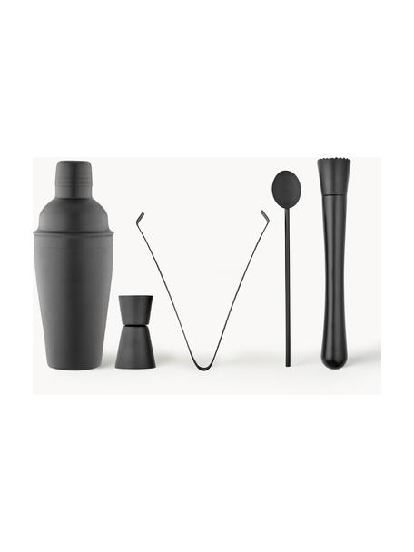 Set cocktail opaco Aurora 5 pz, Acciaio inossidabile smaltato, Nero opaco, Set in varie misure