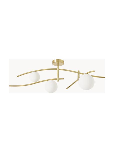 Plafón grande Nebo, Pantalla: vidrio, Estructura: metal, Dorado, An 80 x Al 29 cm
