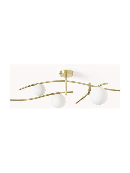 Lampada da soffitto grande Nebo, Paralume: vetro, Struttura: metallo, Dorato, Larg. 80 x Alt. 29 cm