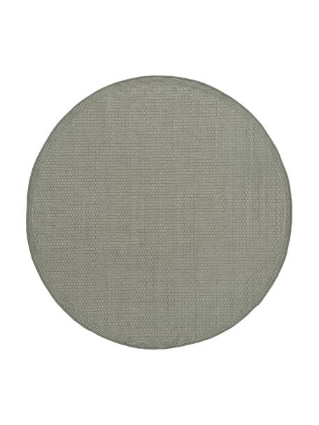 Okrągły dywan wewnętrzny/zewnętrzny Toronto, 100% polipropylen, Szałwiowy zielony, Ø 150 cm (Rozmiar M)