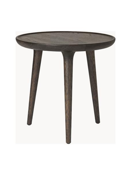 Ronde bijzettafel Accent van eikenhout, handgemaakt, Eikenhout 

Dit product is gemaakt van duurzaam geproduceerd, FSC®-gecertificeerd hout., Eikenhout, donkerbruin gelakt, Ø 45 x H 42 cm