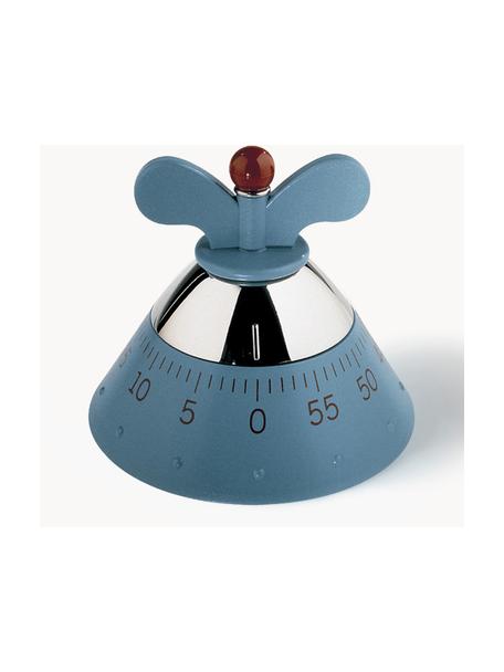 Timer da cucina Happy, Resina termoplastica, Grigio-blu, argentato, Ø 11 x Alt. 9 cm