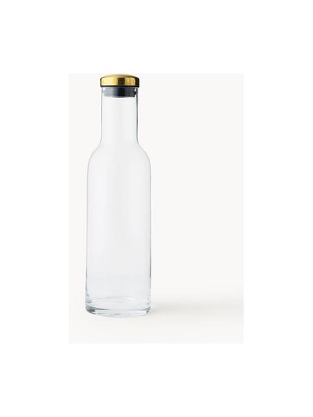 Karafka ze szkła z pokrywką Deluxe, 1 l, Transparentny, odcienie złotego, W 29 cm, 1 l